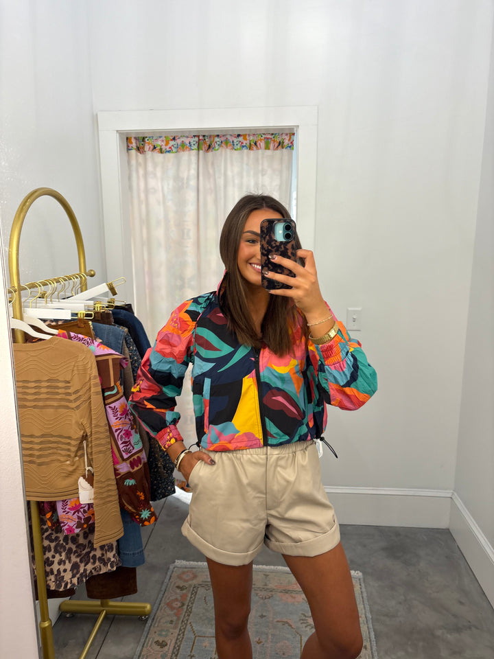 Big Floral Windbreaker Jacket