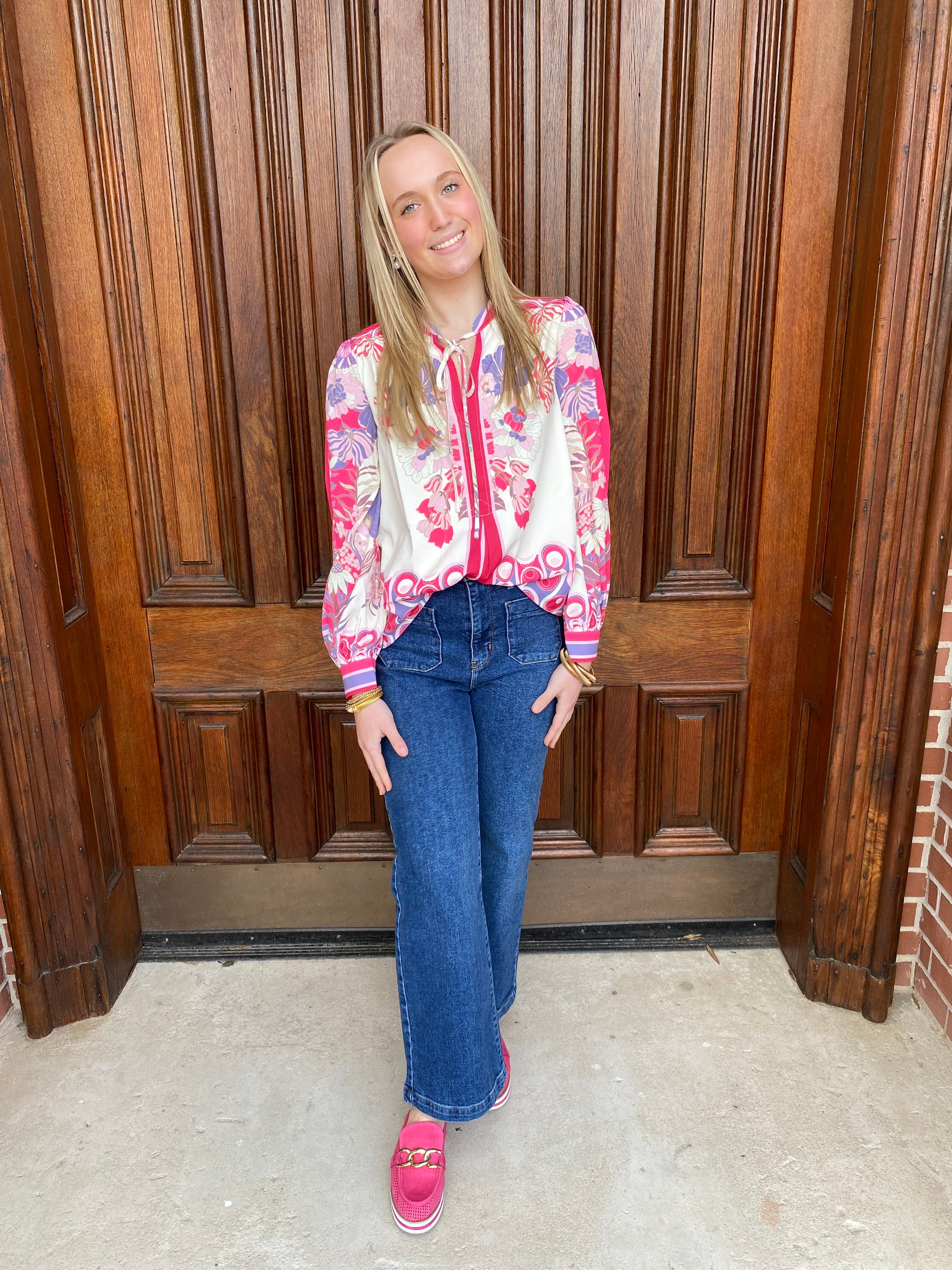 Pink Floral Blouse