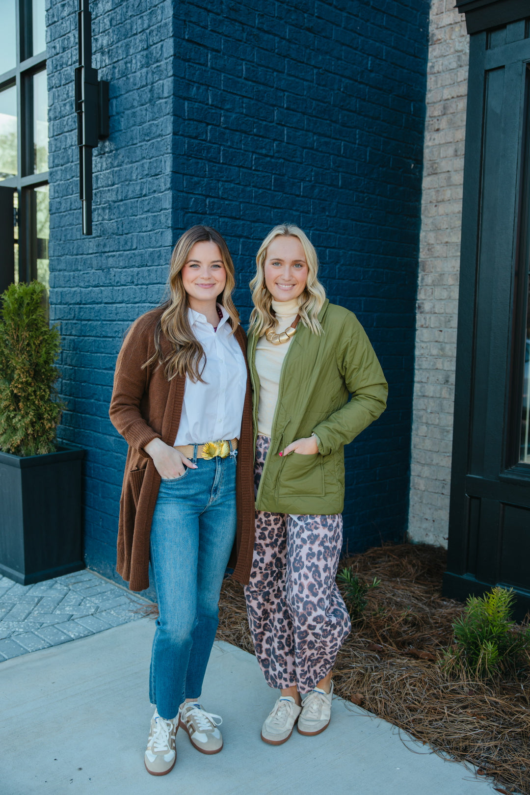 Leopard Barrel Leg Jeans