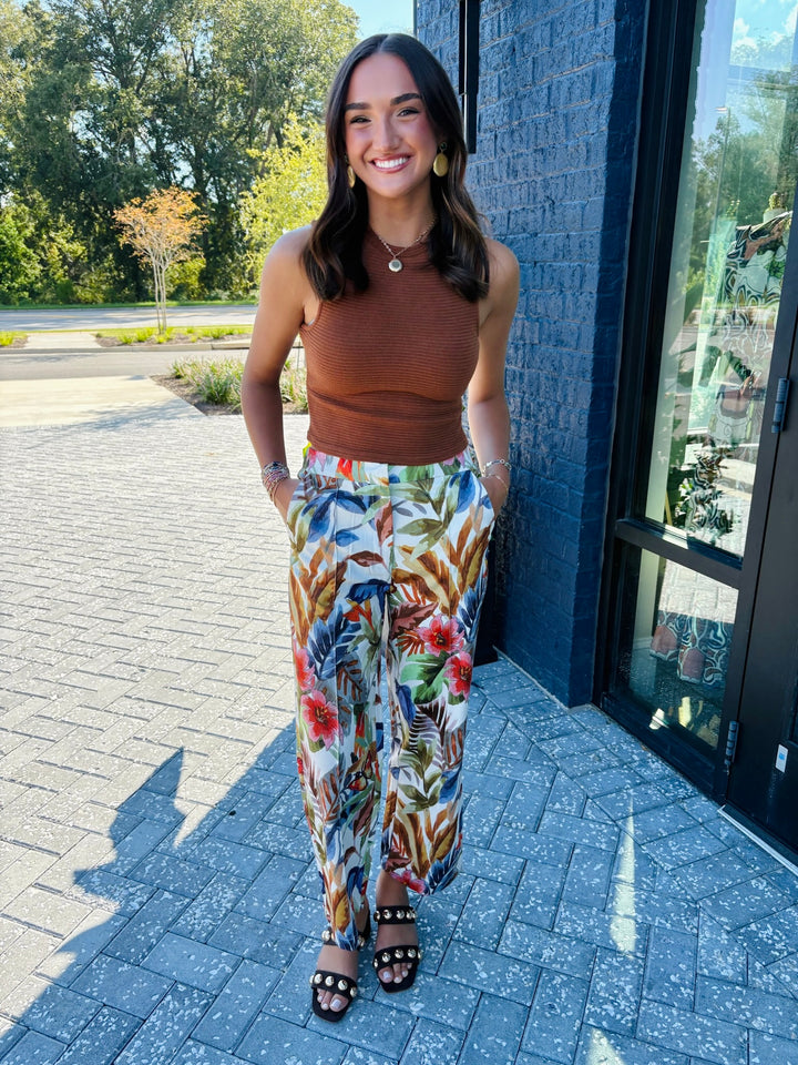 Leaf Mosaic Ankle Pant