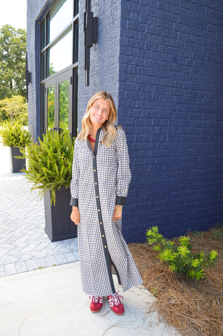Harper Dress in Black Gingham