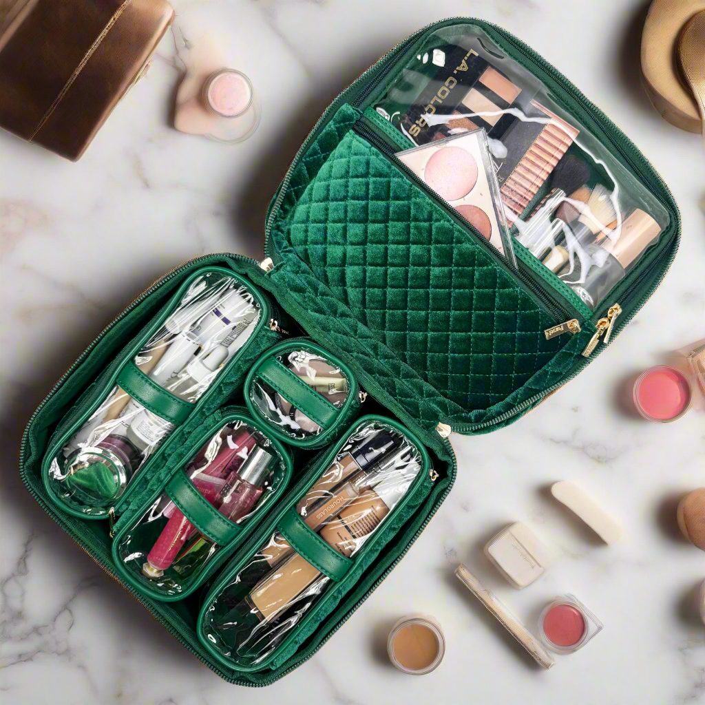 Mini Diva Makeup Case - Emerald Velvet