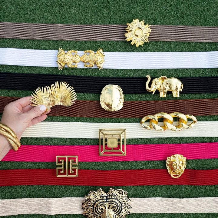 Gold Trojan Horse Interchangeable Artisan Metal Belt Buckle