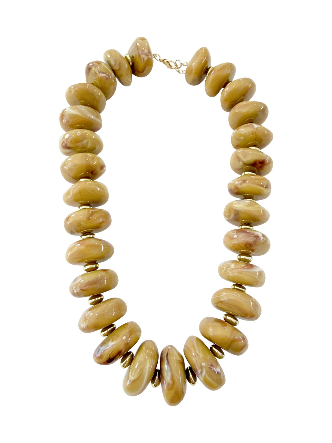 Randi Chunky Beaded Necklace- Tan