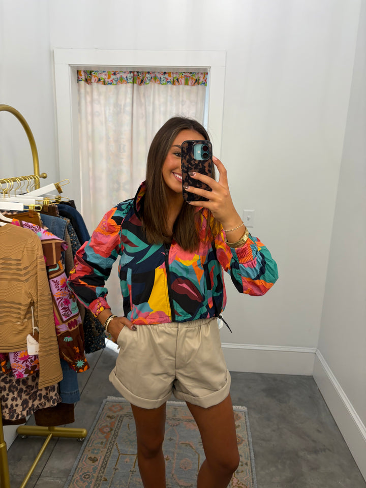 Big Floral Windbreaker Jacket