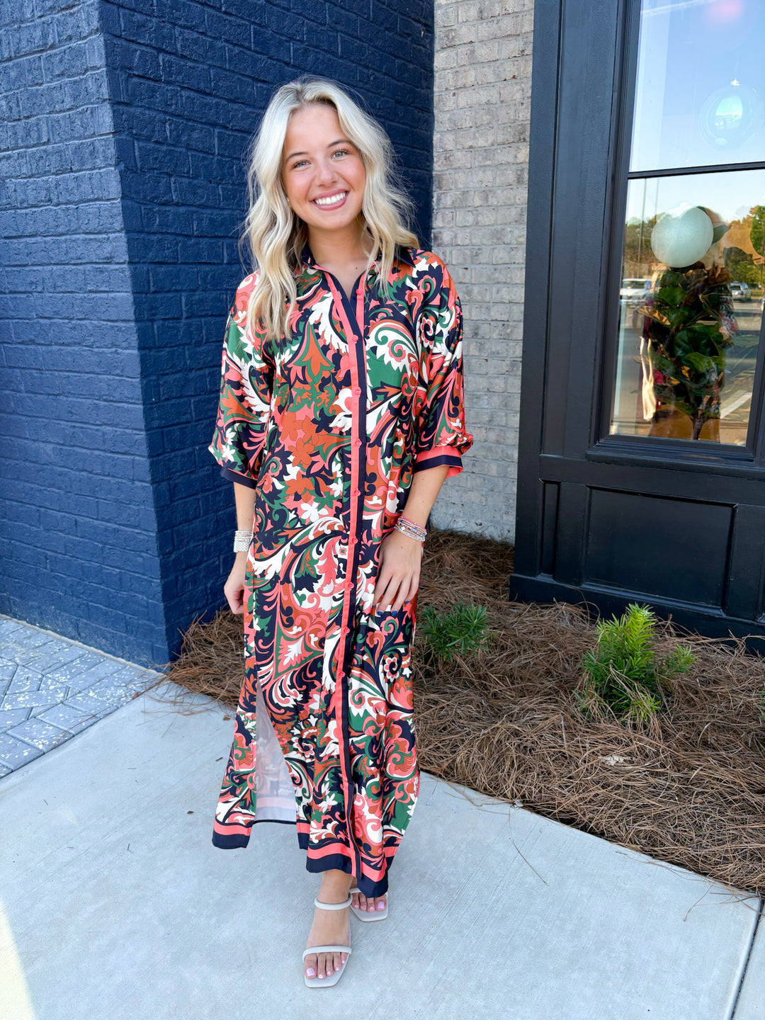 Autumn Scroll Maxi Dress