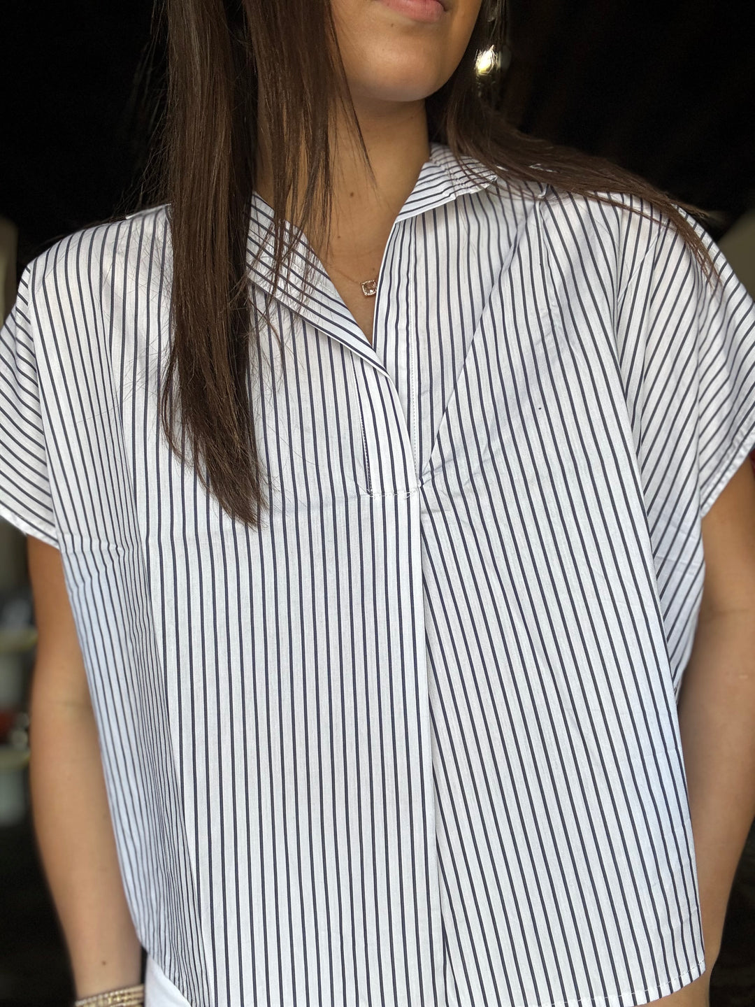 Stripe Poplin Top