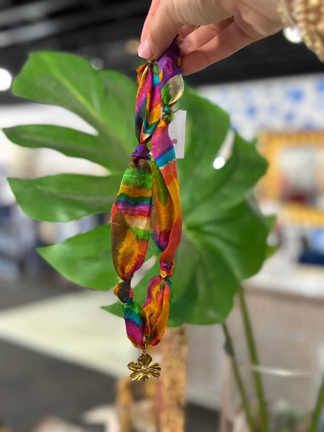 Retro Flower Scarf Necklace