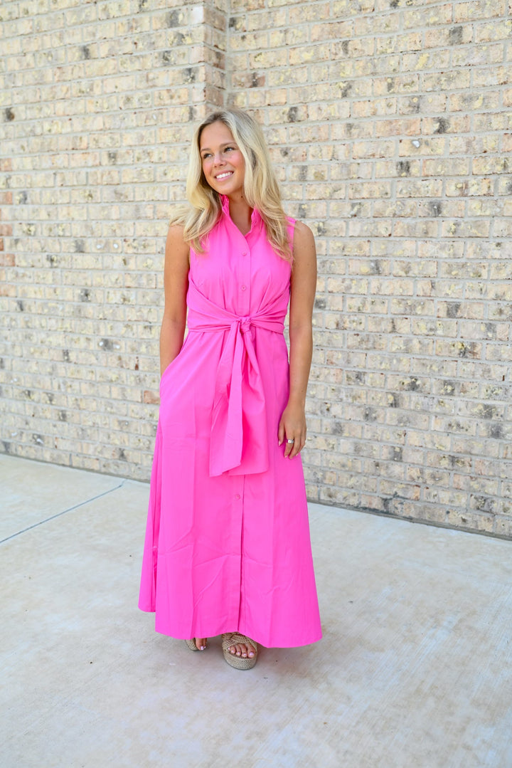Sleeveless Wrap Midi Dress