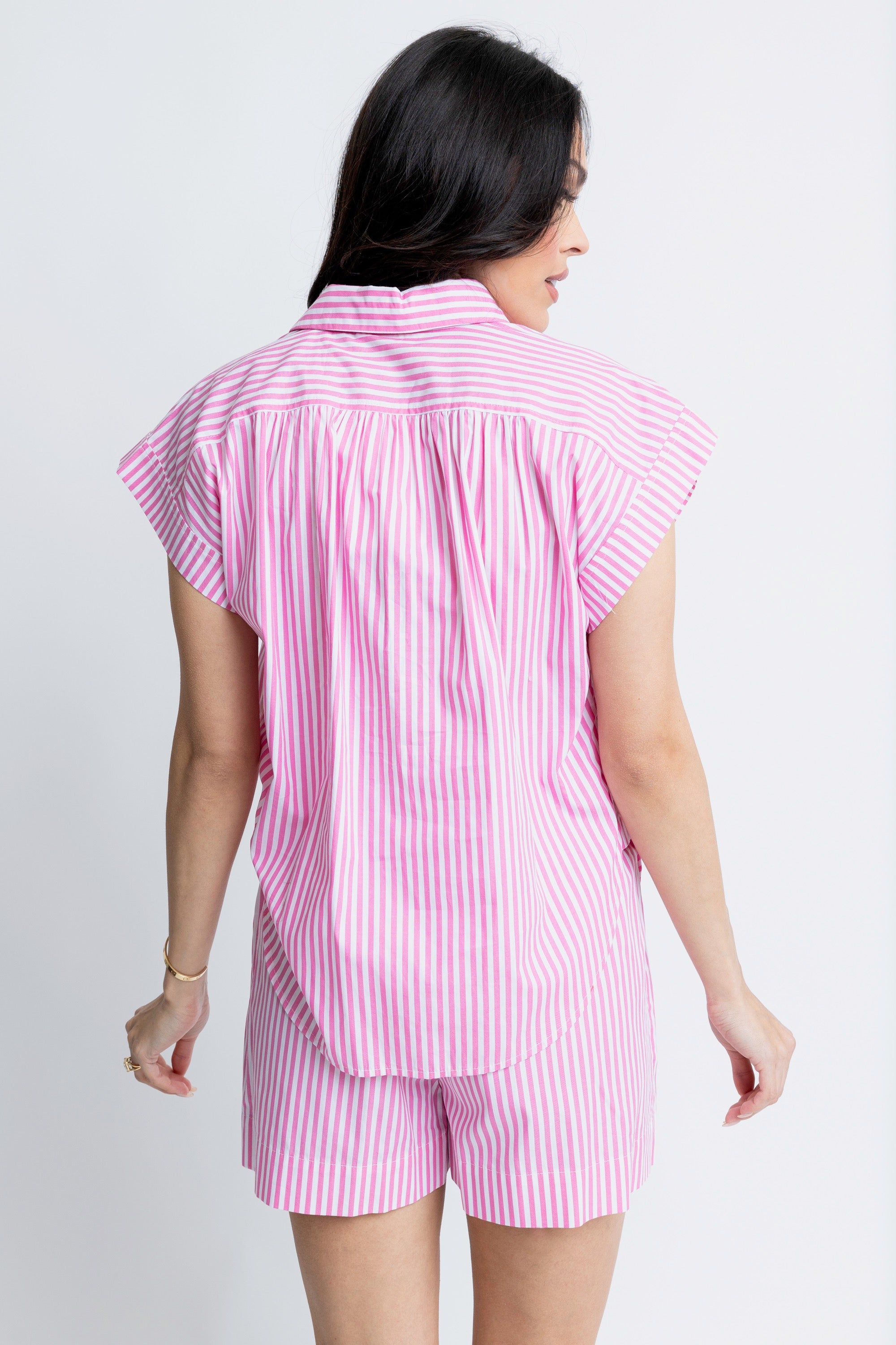 Striped Poplin Top