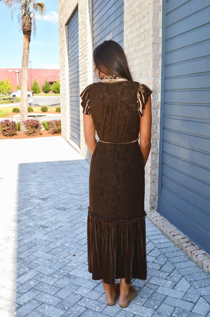 Velvet Lace Maxi Dress