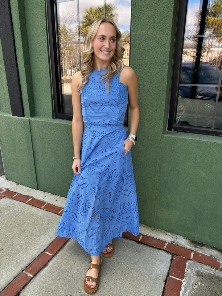 Blue Eyelet Set
