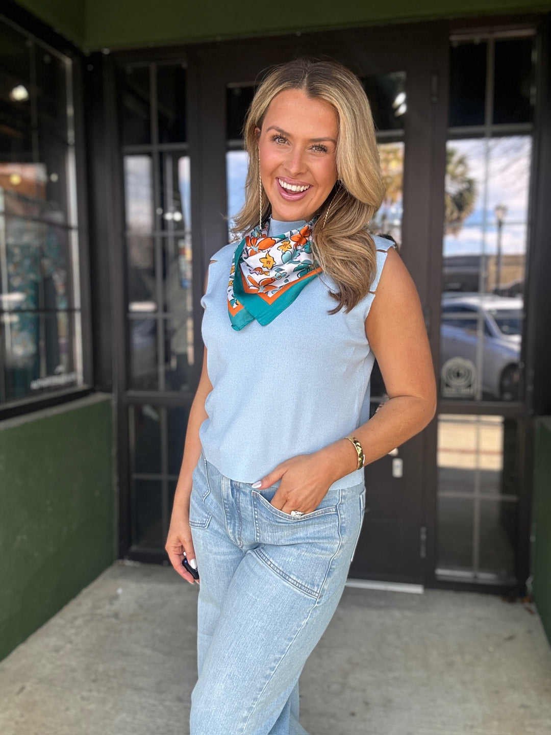 Betty Top In Baby Blue