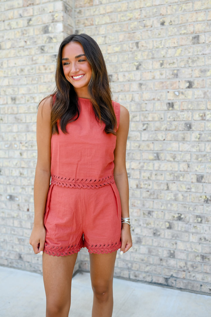 Rust Scallop Short Set