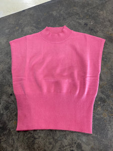 Pink Short-Sleeve Sweater