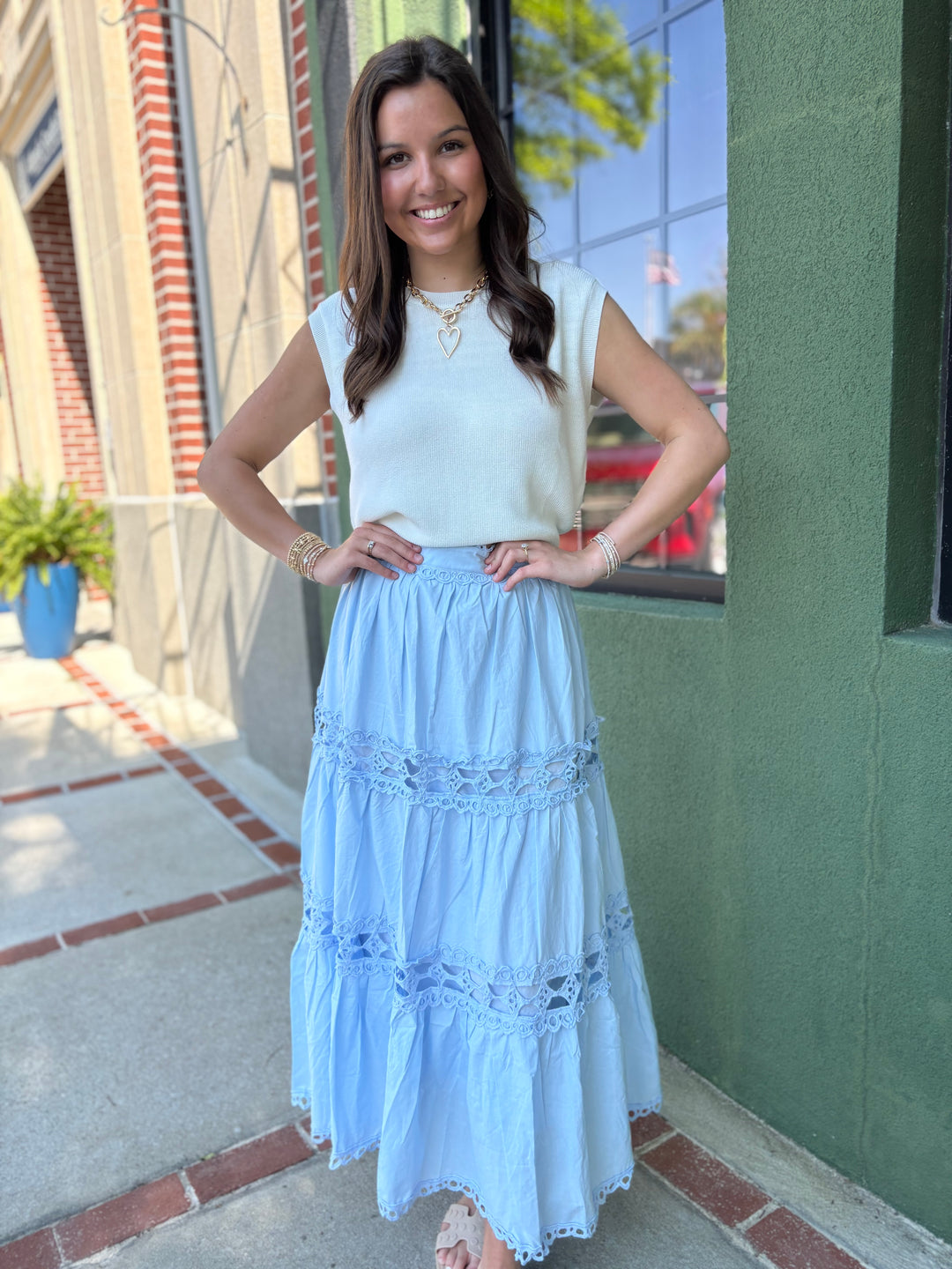Powder Blue Maxi Skirt