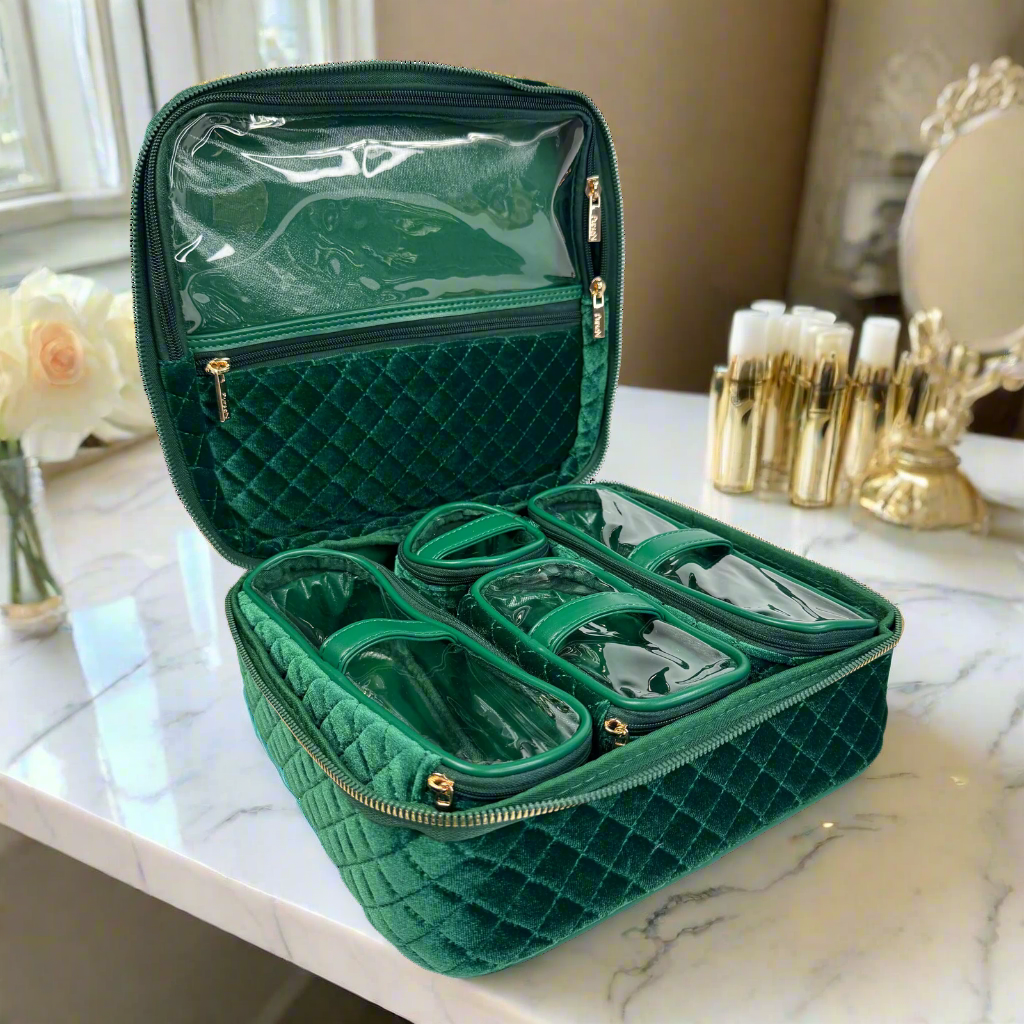 Mini Diva Makeup Case - Emerald Velvet