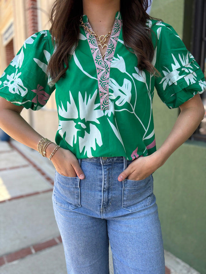 Mint Florals Ada Top