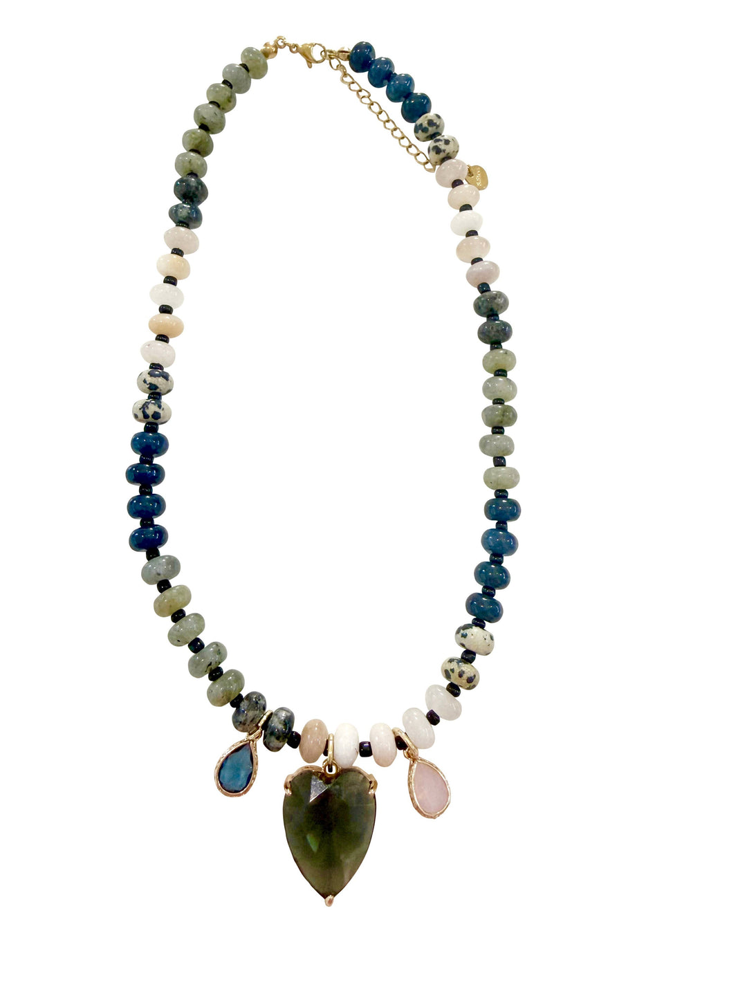 Simon Beaded CZ Necklace - Navy