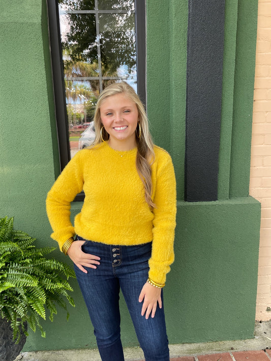 Yellow Textured Sweater