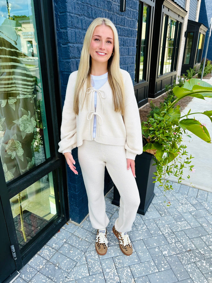Cozy Cream Knit Sweater Set