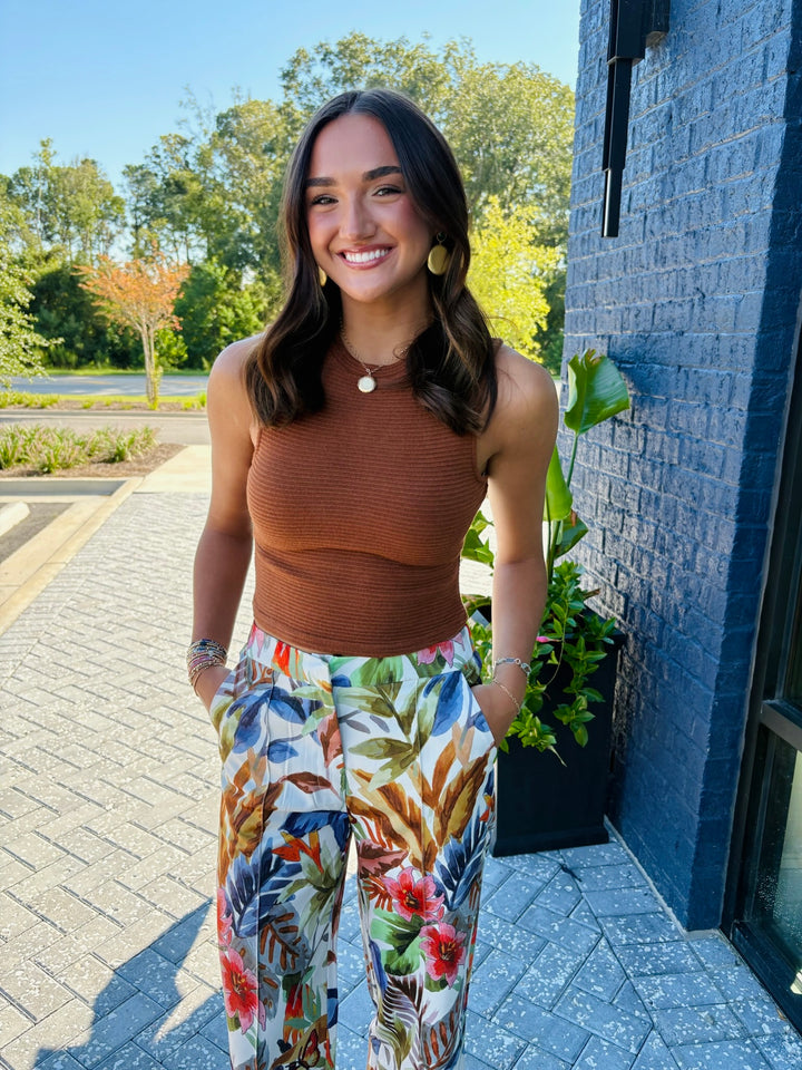 Leaf Mosaic Ankle Pant