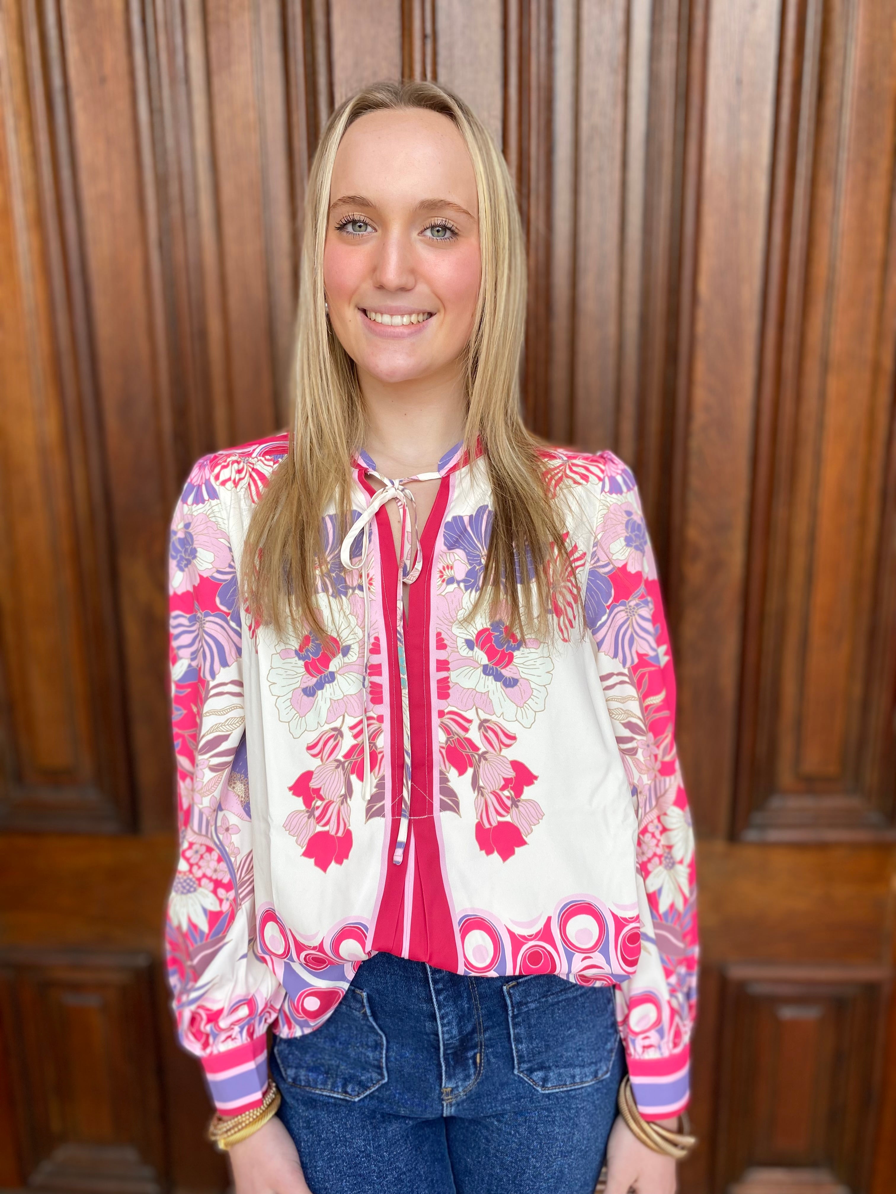 Pink Floral Blouse