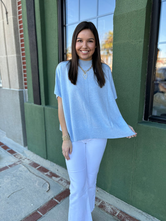 The Caroline In Baby Blue Sweater Top