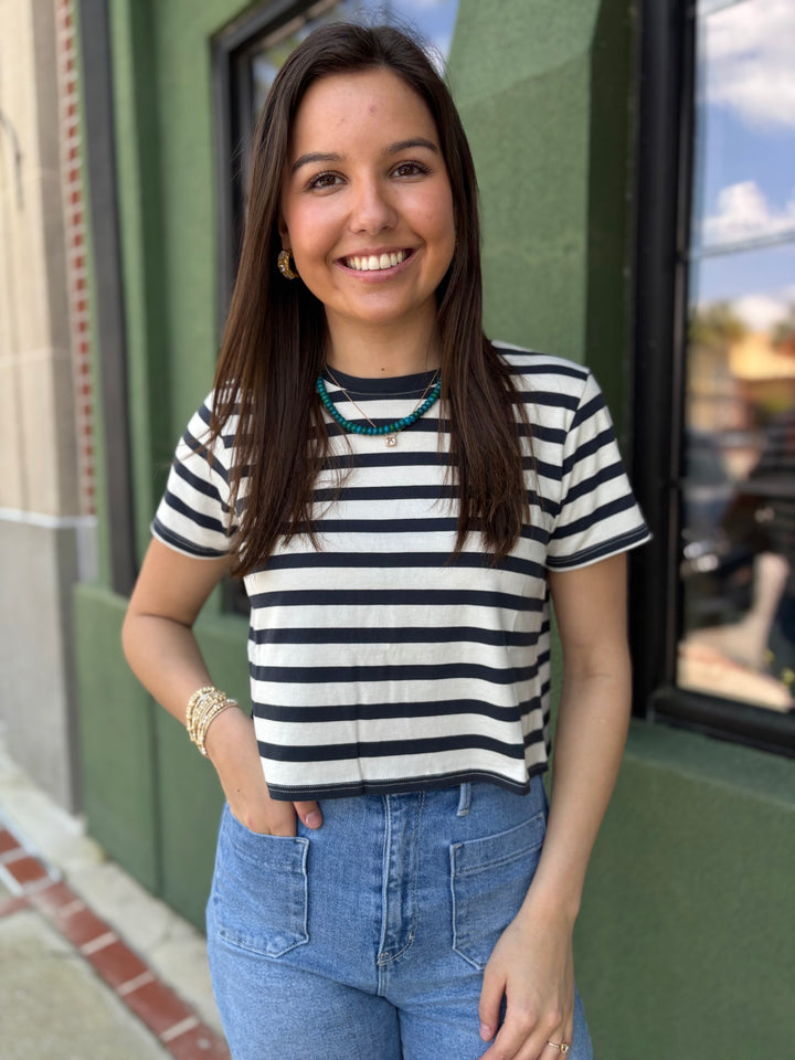 Stripe Cropped Tee