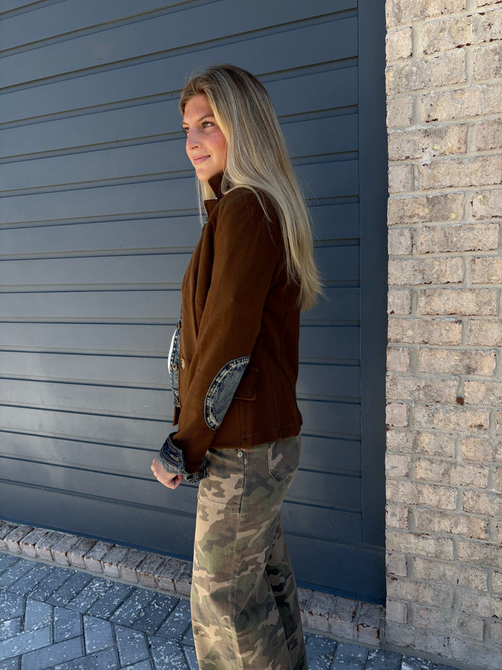 Mixed Media Denim Jacket