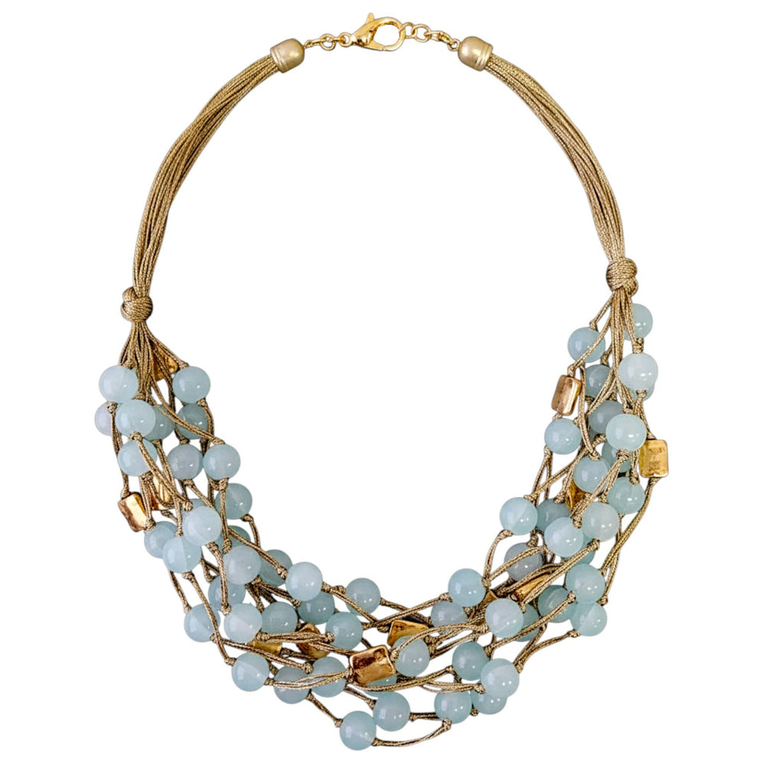 Blue Coastal Beaded Necklace