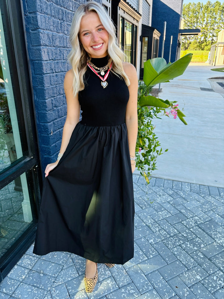 Black Mockneck Maxi