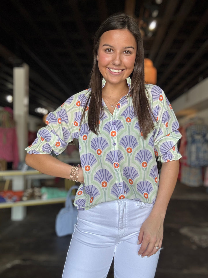 Lilac Fans Blouse