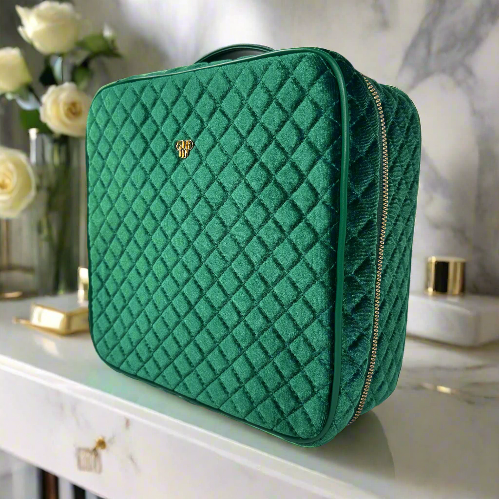 Mini Diva Makeup Case - Emerald Velvet