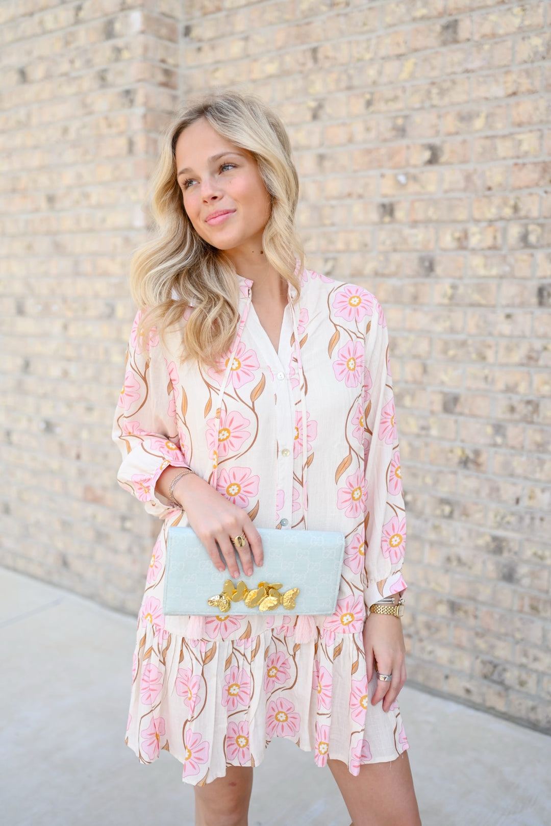 Gucci Logo Light Blue Scarf Crossbody Clutch