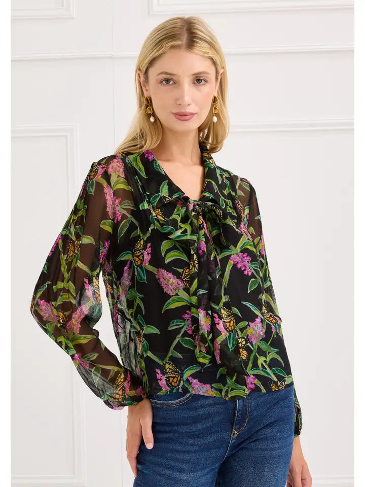 The Cassie Shirt in Butterfly Garden