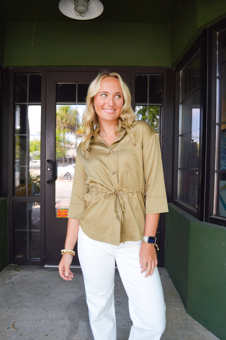 Jane Safari Overshirt in Raw Umber