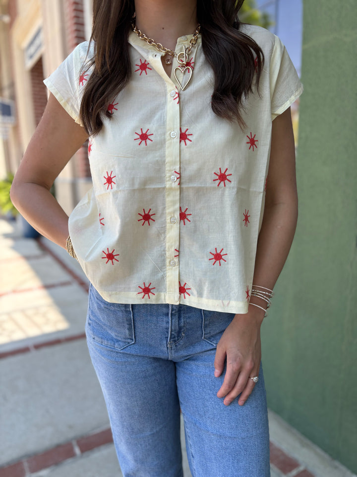 Orange Floral Top