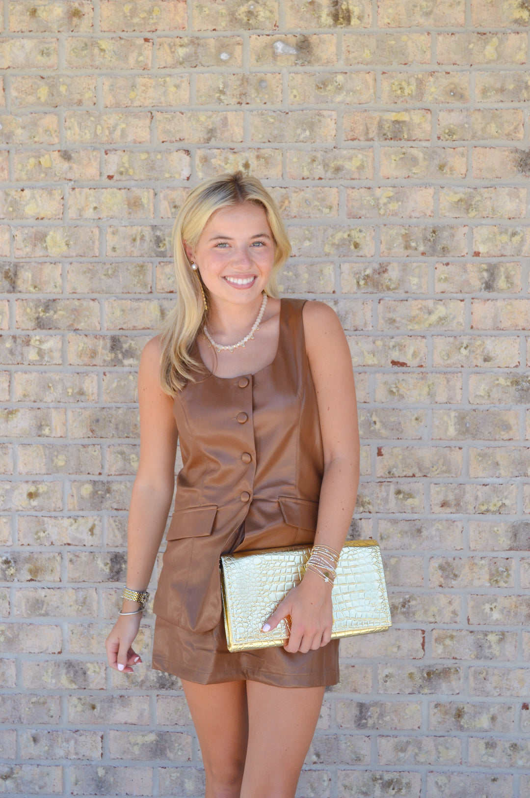 Angeline Romper in Camel