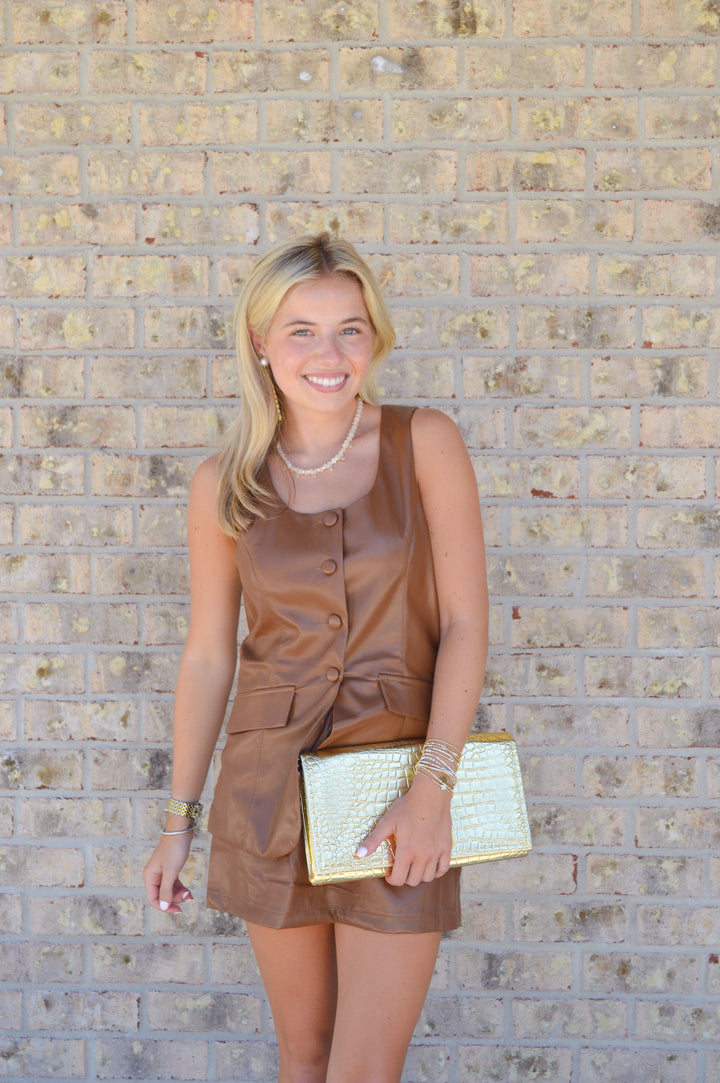 Angeline Romper in Camel