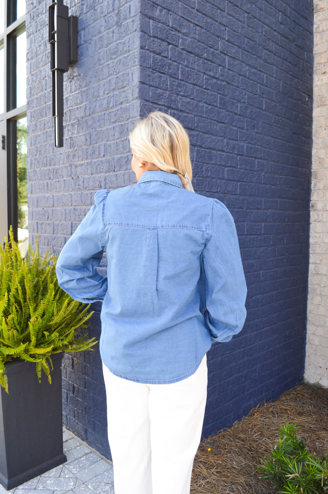 Zaves Chambray Top