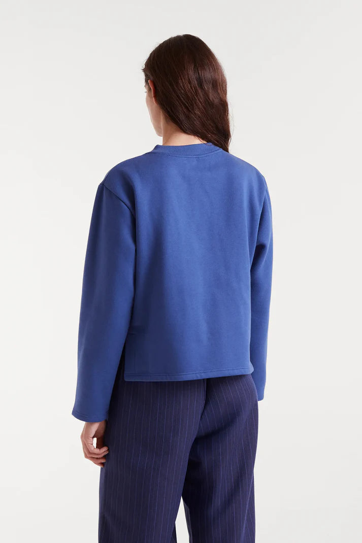 Blue Sequin Crewneck Sweater