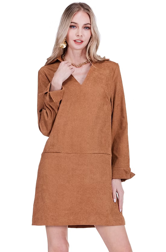 Split Neck Collar Dress