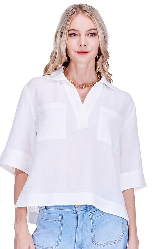 White Pocket Overshirt