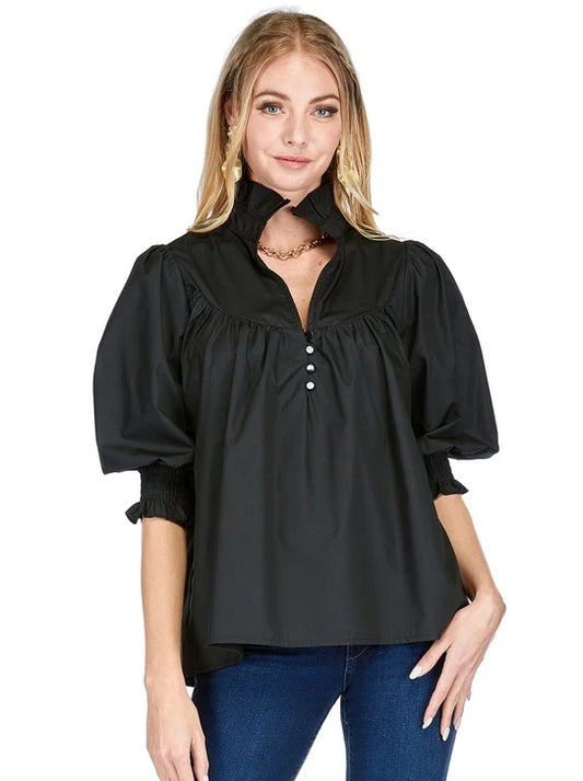 Yoke Blouse In Black