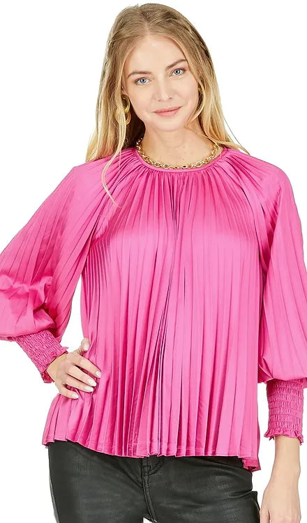 Plum Pleated Blouse