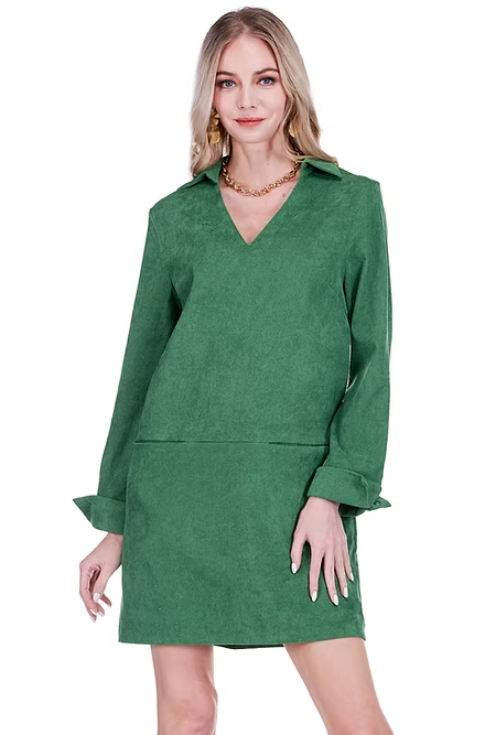 Split Neck Collar Dress