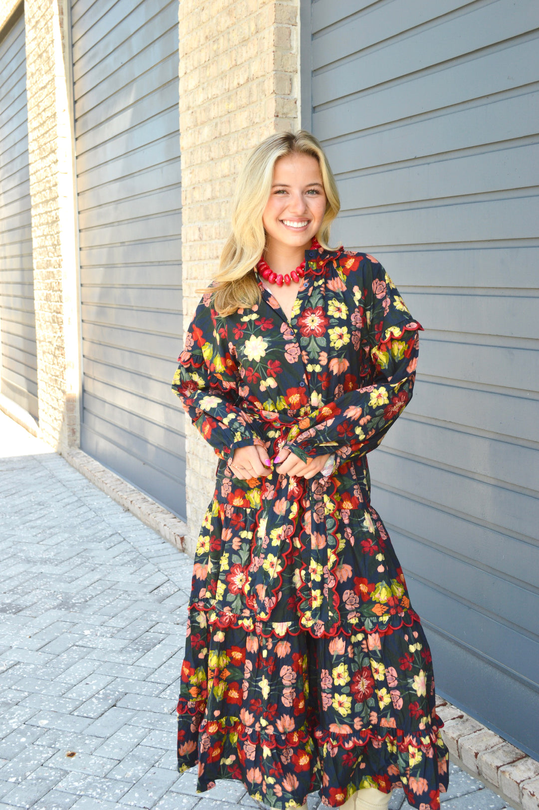 Botanical Shadow Maxi Dress