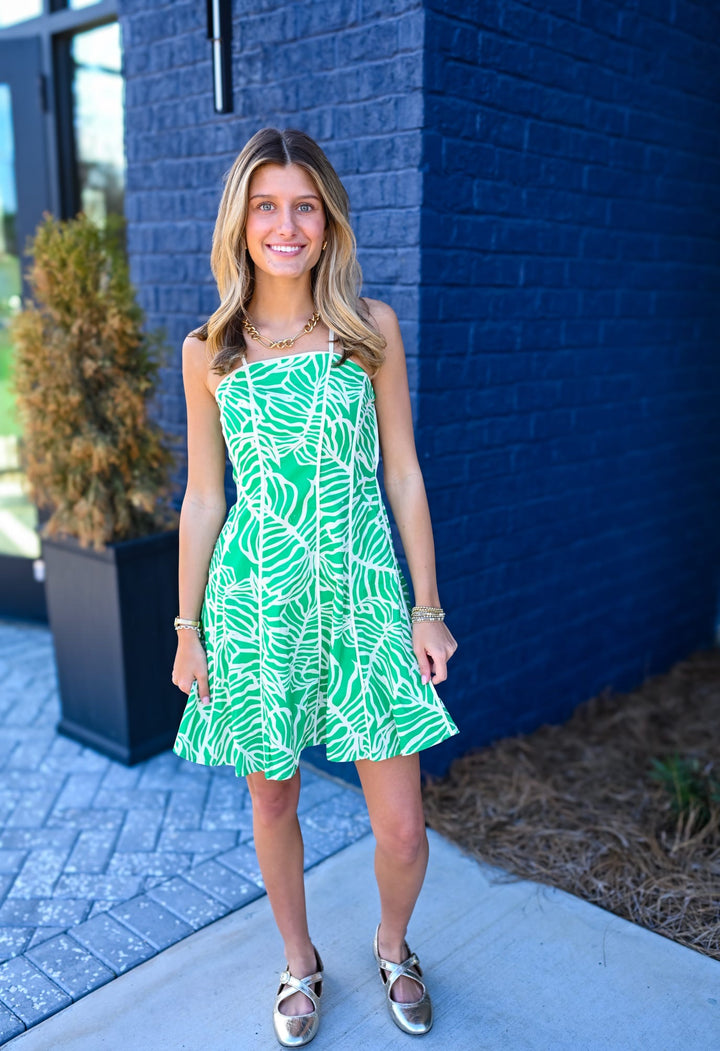 Verde Palms Mini Dress