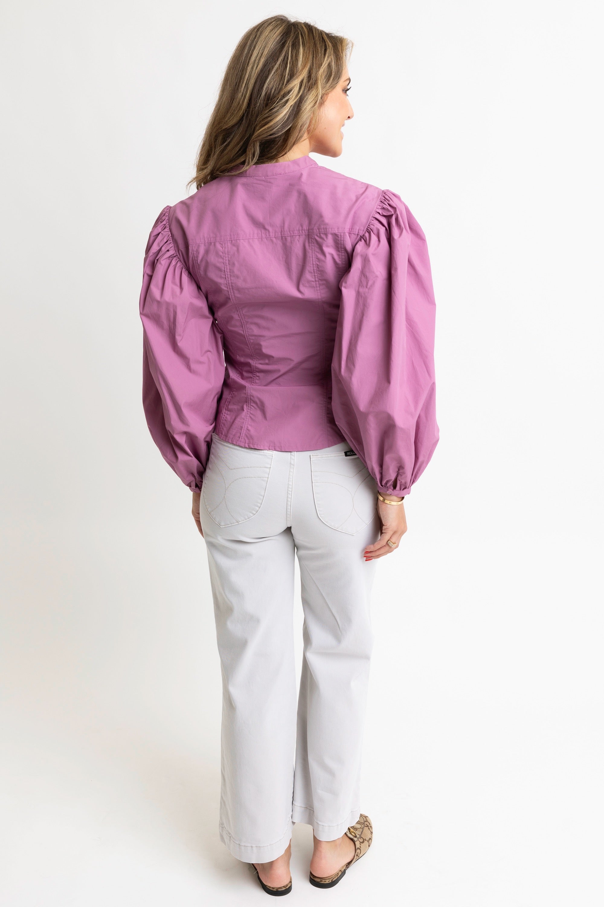 Purple Poplin Top